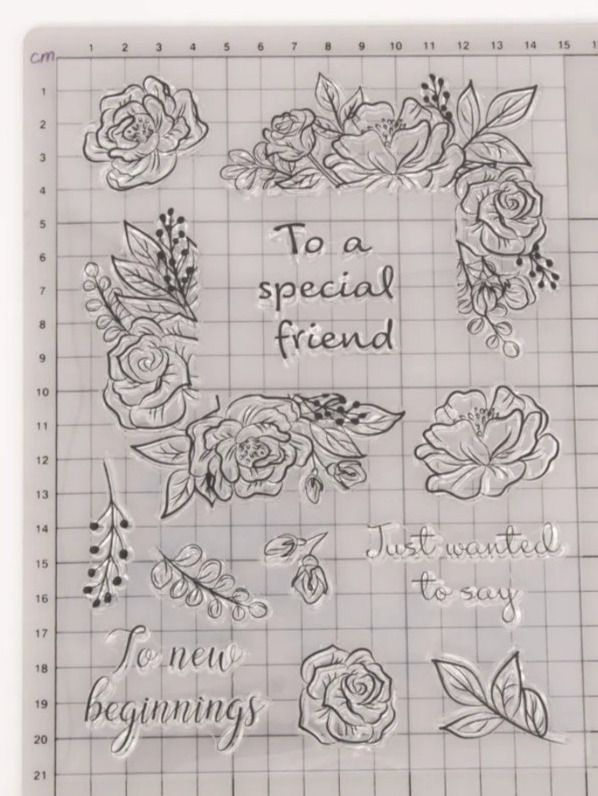 Timbri: Silikonstempel Nr.561, Blumen und Texte – Nuovo e nell'imballaggio originale da Gretzenbach venduto da Fliegepilz56 1