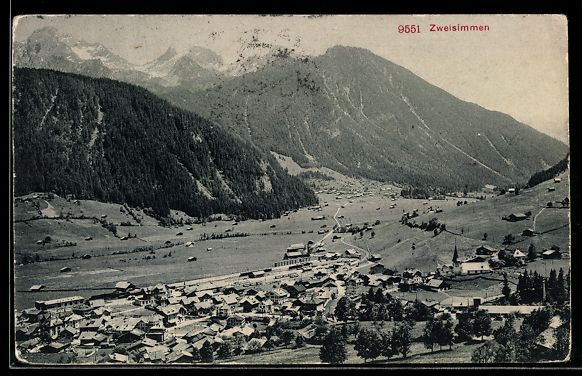 Ansichtskarten: AK Zweisimmen, Totalansicht – Gebraucht aus Berlin von bartko-reher