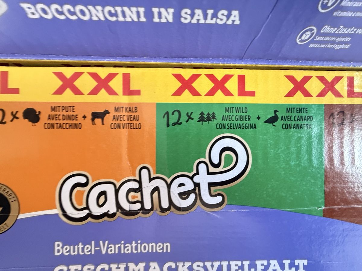Mangimi: Katzenfutter nass Cachet Beutel-Variationen XXL 94x100g – Nuovo e nell'imballaggio originale da Sursee venduto da Betlaze 3