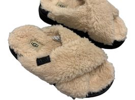 Ugg Hausschuhe UGG Fuzz Sugar Cross Slide 36 Slipper Fell