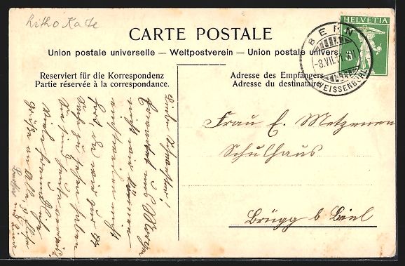 Cartoline postali: Lithographie Bern, Inselspital, 1911 – Usato da Berlin venduto da bartko-reher 1