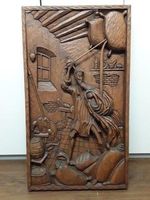 Don Quijote, Holztafel, geschnitzt,Holzbild, Wandbild Relief