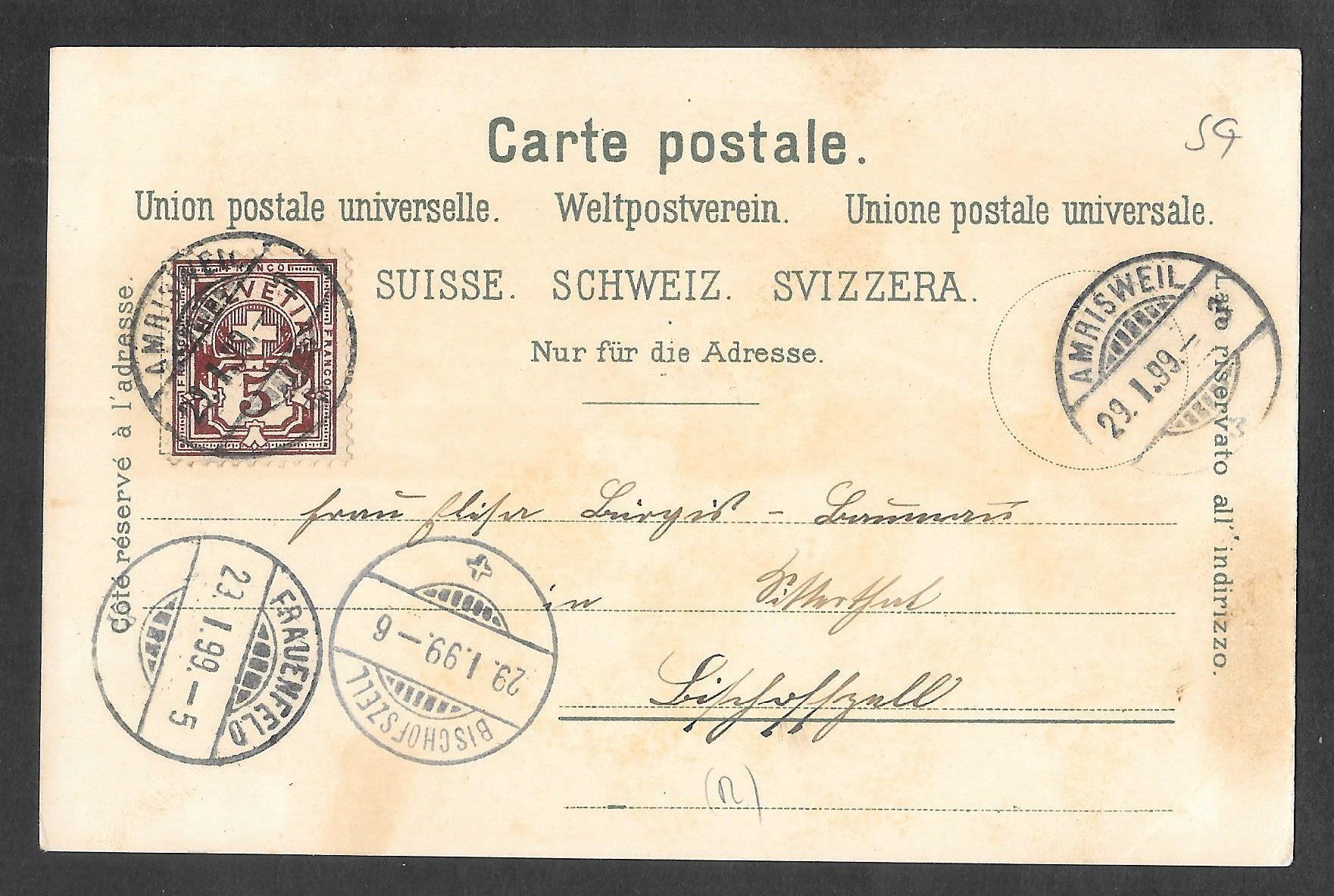 Cartes postales: Grabs farbige Lithografie zwei Bilder – D'occasion à Olten par clotaldi 1