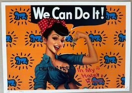 Death: “We can do it” Keith Haring Girl, signiert 9/100