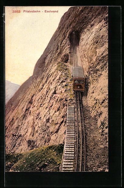Cartoline postali: Pilatusbahn, Bergbahn an der Eselwand vo – Usato da Berlin venduto da bartko-reher