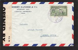 Zensur/Flugbrief Caracas(Venezuela - Arbon (Schweiz), 1942