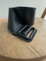 Breiter Echtleder-Gürtel schwarz | Gr. 85 | NP CHF 129.–
