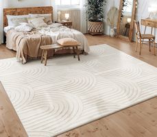 -50% 🔥‼️ NEU Moderner Teppich Wohnzimmer XXL 200x280 Creme