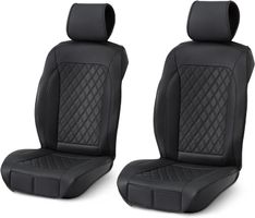 Autositzbezüge vorne 2er-Set Kunstleder Schwarz Universal