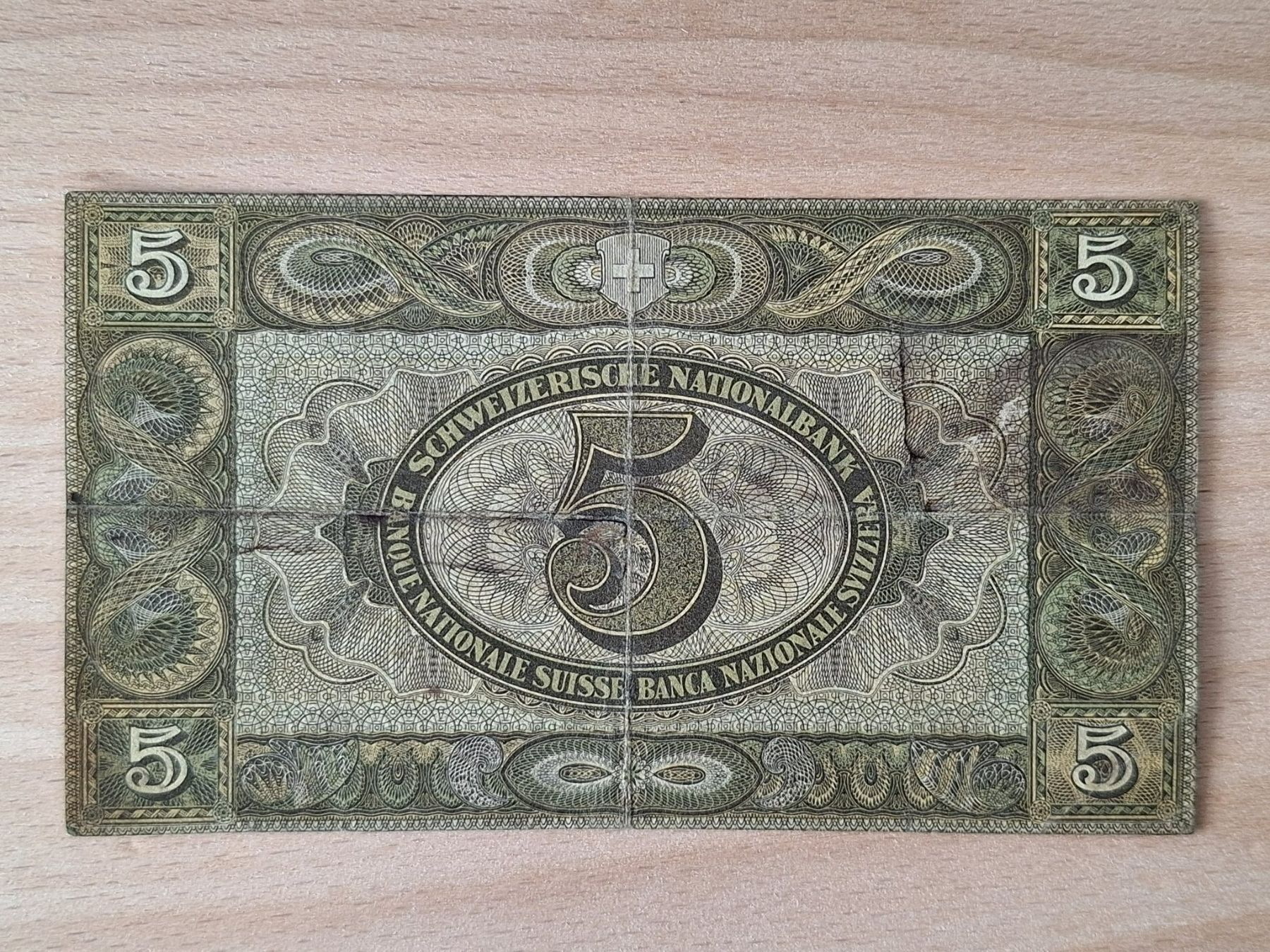 Banconote: Schweizer Banknote, 5 Franken, JG 1942 – Usato da Lohn-Ammannsegg venduto da Beo71 1