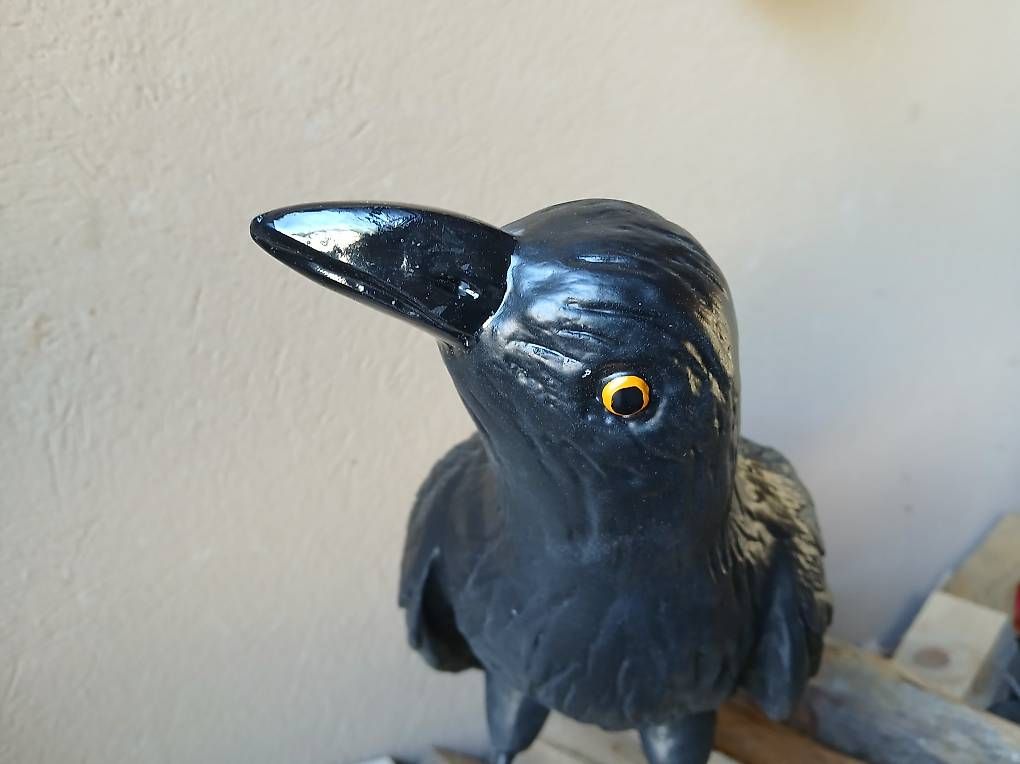 Statuette: Corbeau résine , ht 26 cm – Usato da courtételle venduto da capsule05 1