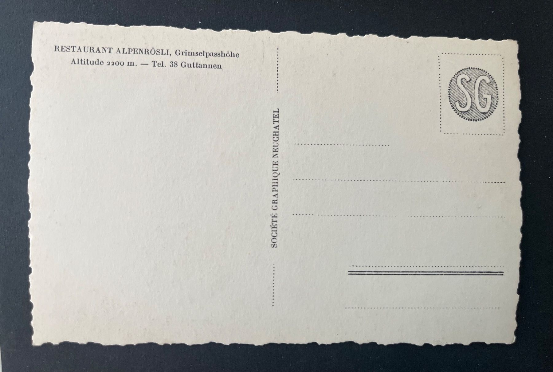 Cartoline postali: RESTAURANT ALPENRÖSLI, Grimselpasshöhe, Saurer Postauto – Usato da Ostermundigen venduto da DaxKarten-75 1