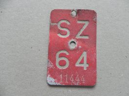 Velonummer Rad Velo Nummer SZ 64 Schwyz 1964 Geschenk