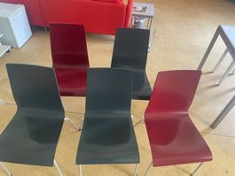 Stapelstühle 6 Stck. rot/anthrazit Metallgestell guter Zu...