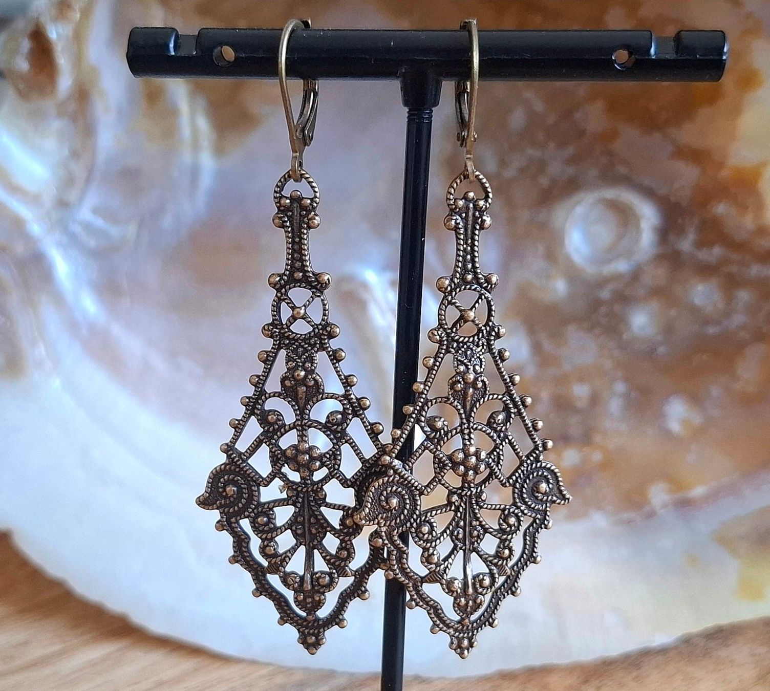 Ohrringe & -stecker: VINTAGE ANNA - Messingohrringe – Neu und originalverpackt aus Mühlethal von nicita-modeschmuck