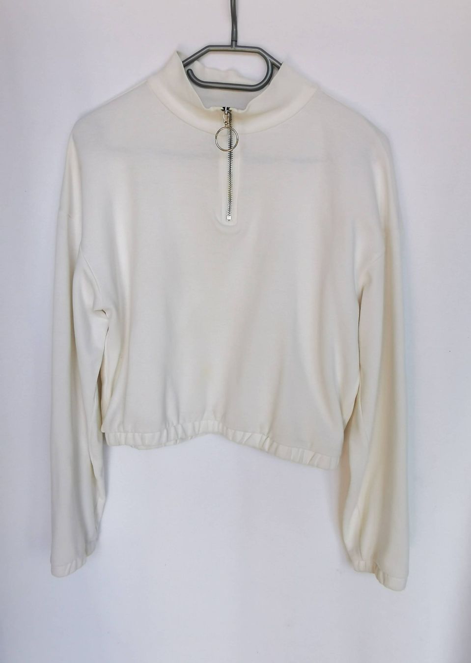 Maglioni & Felpe: Weisser Crop-Pullover mit Reissverschluss, Grösse M / L – Usato da Sarmenstorf venduto da taosun2 1