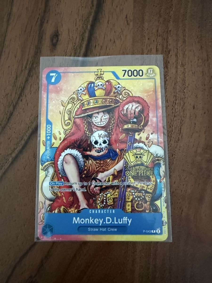 Bandai Cartes à collectionner: Monkey D. Luffy P-043 2nd Anniv. – Neuf (Voir description) à Chermignon par Lazzarosarra