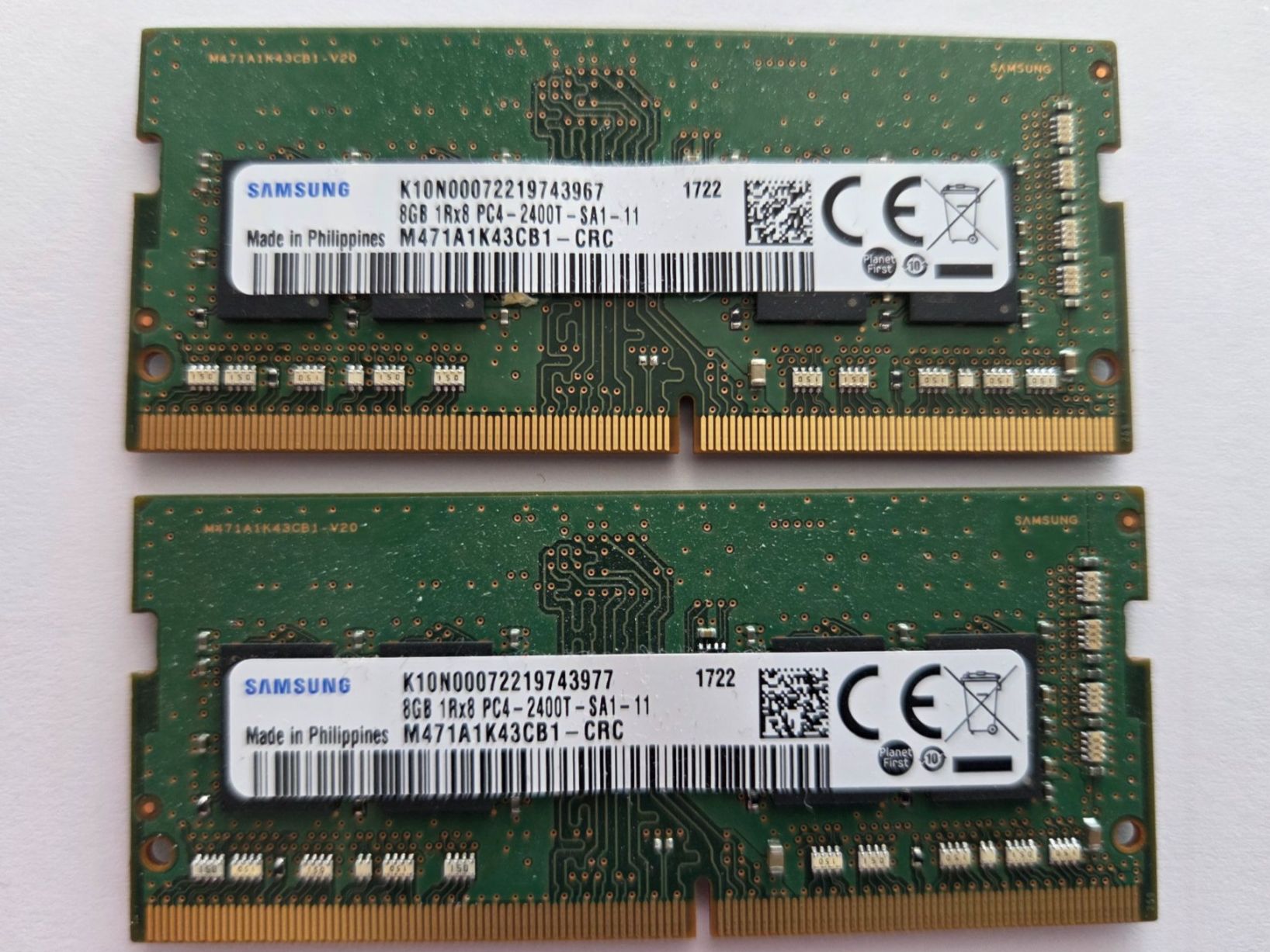 Samsung Memory / RAM: Zwei Samsung 8GB DDR4-2400  RAM-Module – Gebraucht aus Opfikon von Doronadan
