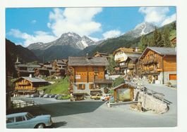 Postkarte Alpenidylle Grimentz Schicken Vintage-Autos Valais