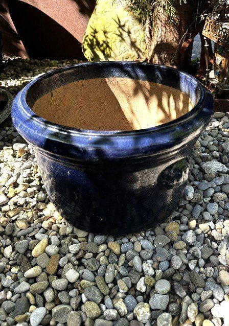 Pots de fleurs: gLaSieRteR bLauEr ToNtOpf – D'occasion à Winkel par zeho 1