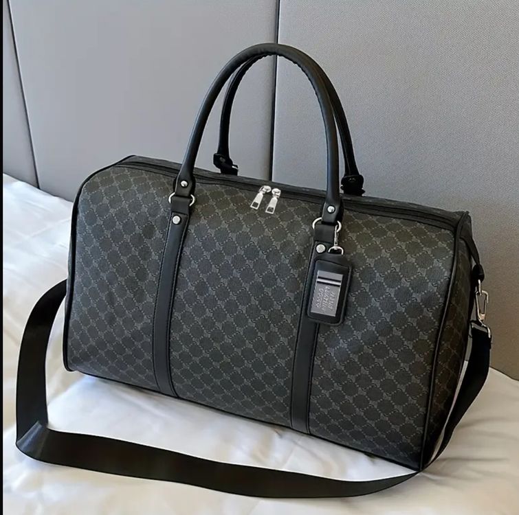 Sac De Voyage Steve Madden Weekender - Camel/Crème - Tissu Type Cuir - Femme - Neuf Sans Étiquette