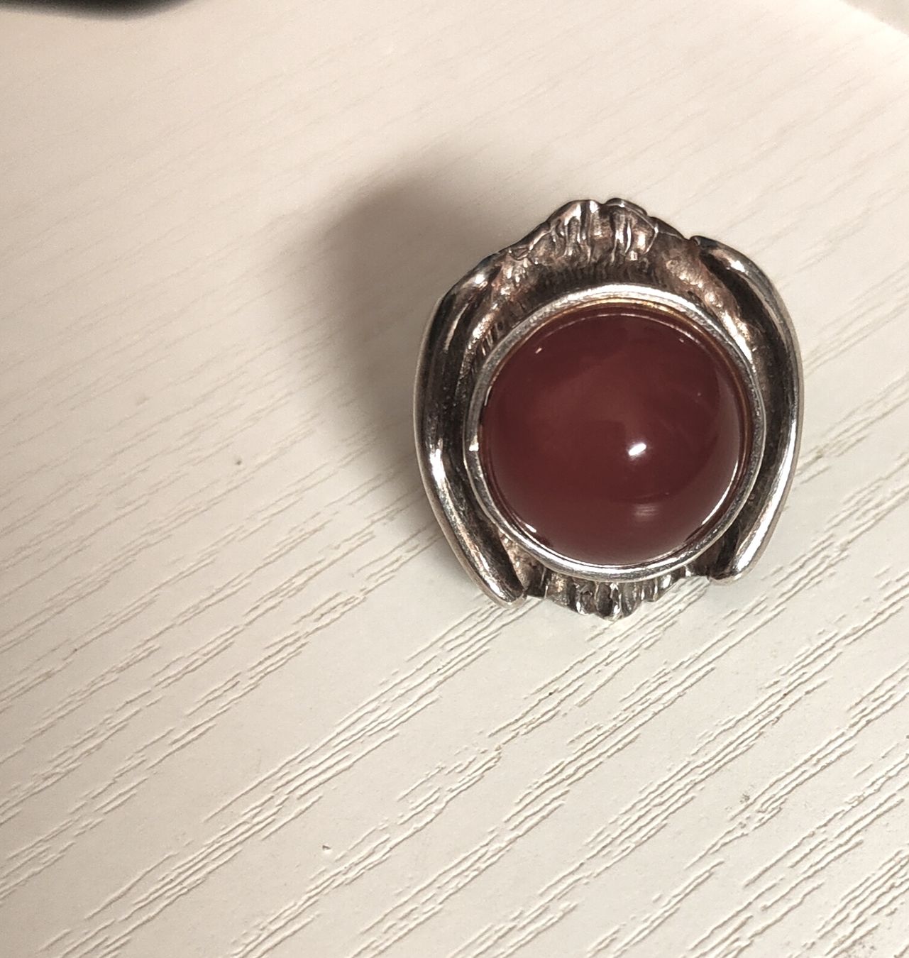 Anelli: Bague en argent et pierre cornaline – Usato da Biel/Bienne venduto da notfun