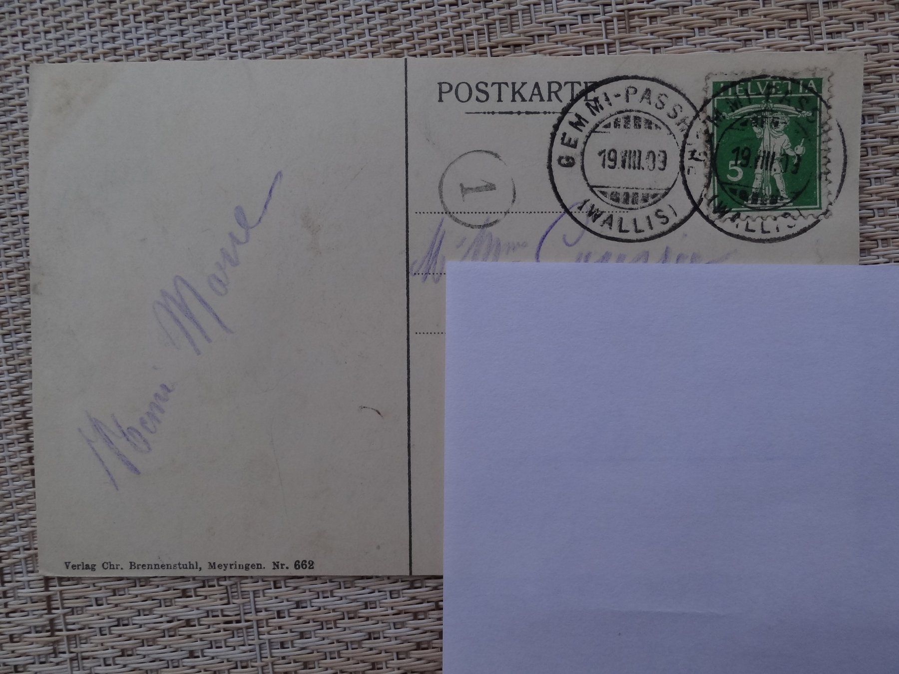 Cartes postales: Kandersteg - gegen die Gemmi - 1909 – D'occasion à St Léonard par Riglin 1