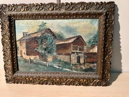 Tableau ancien, huile sur toile signé Staly