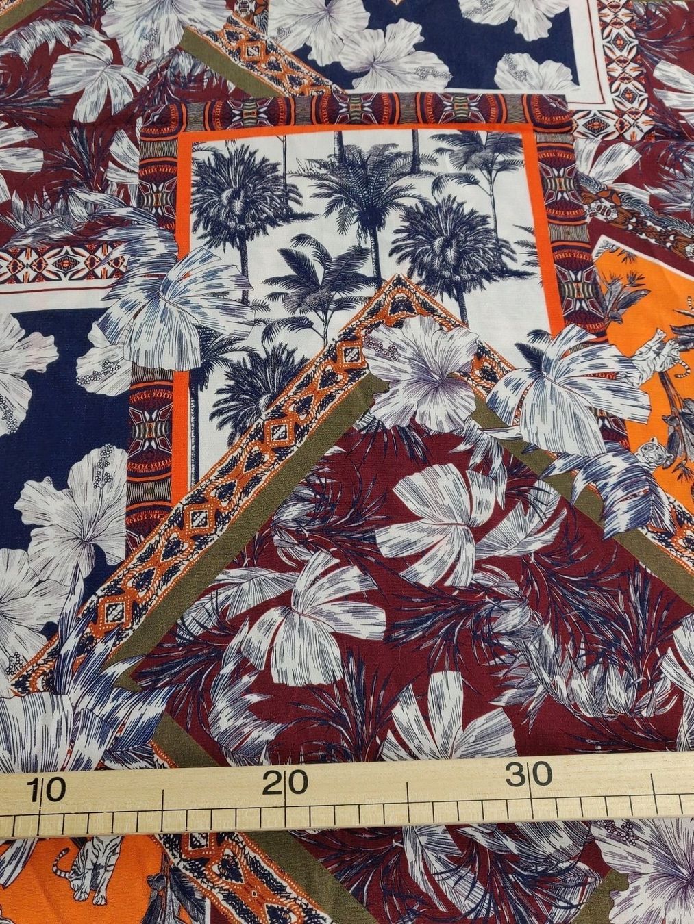 Tessuti: Ital. Viskose Stoff leicht 1.5x1.50m FancyJungle Patchwork – Nuovo (secondo la descrizione) da Lufingen venduto da Voyager7 4