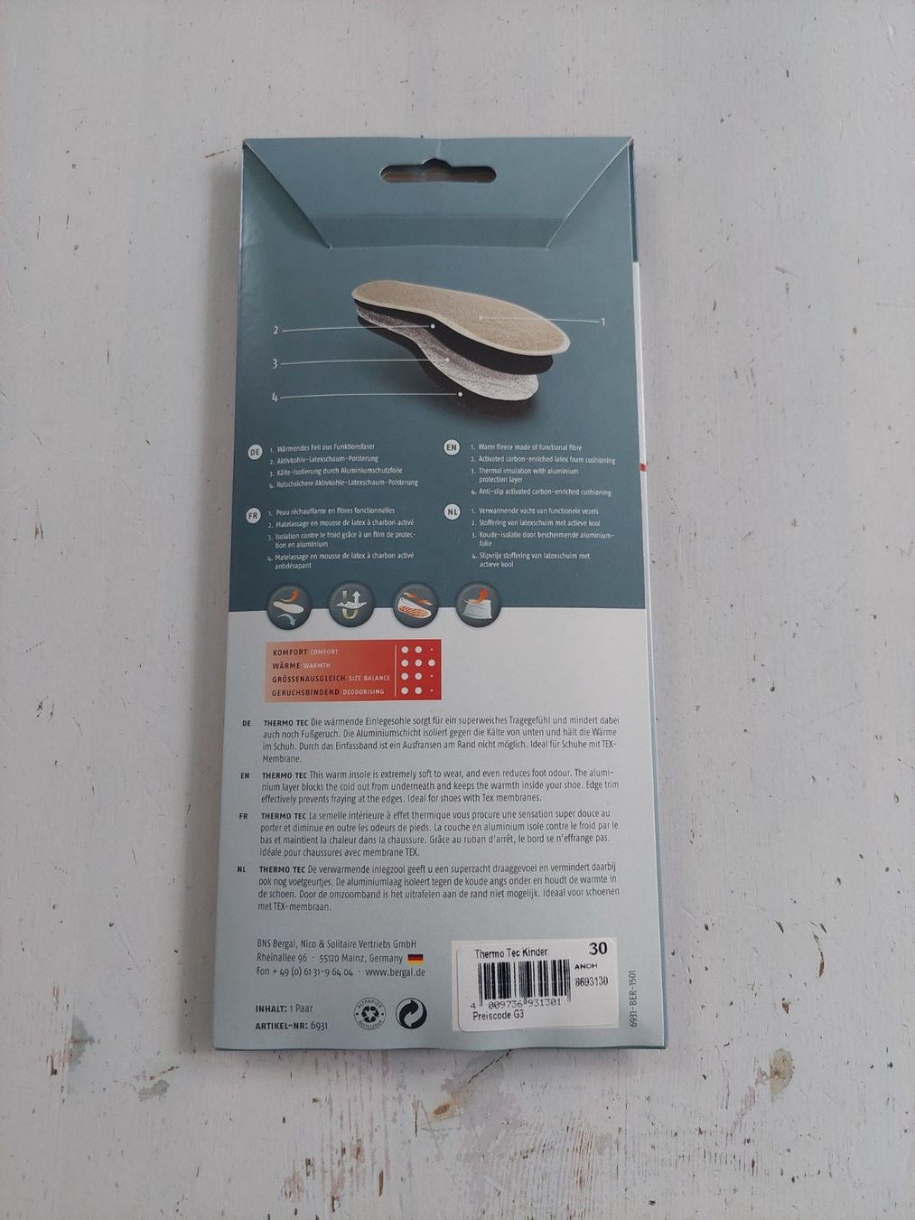 Schuhe für Jungen: Bergal Einlegesohle Thermo Tec Grösse 30 – Neu und originalverpackt aus Beckenried von Havacola 3