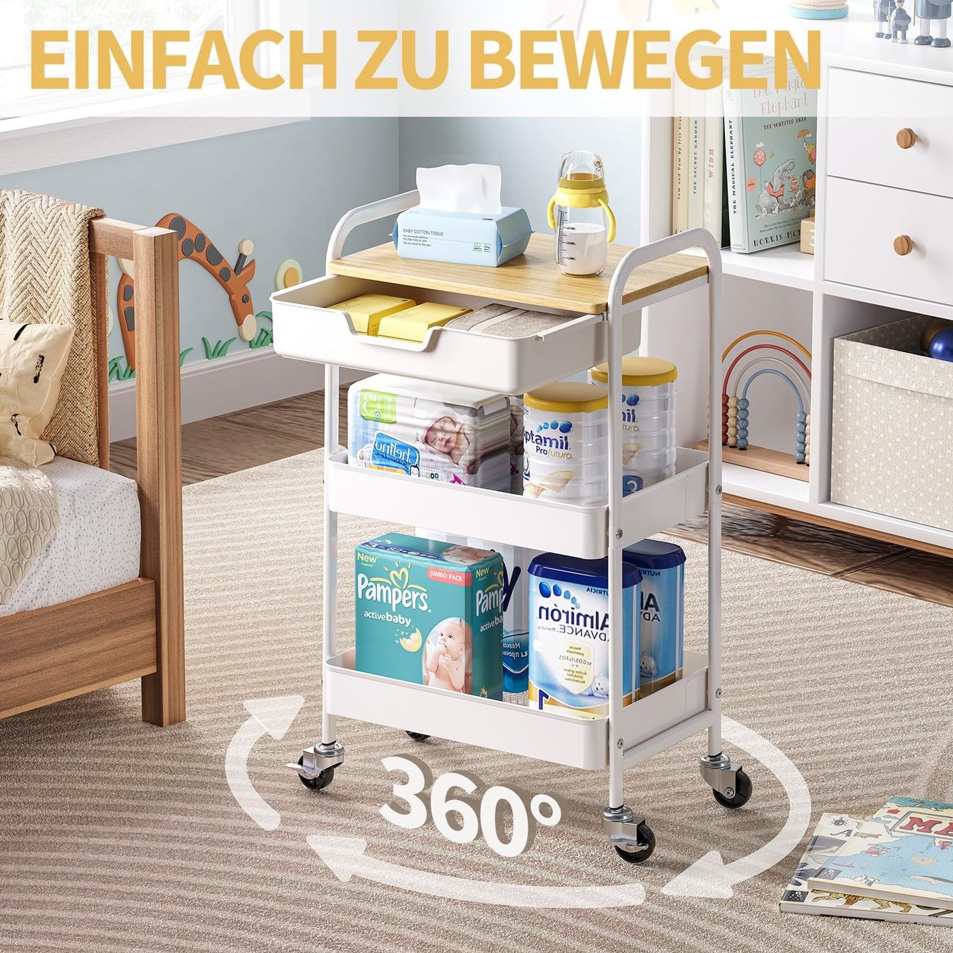 Koffer & Taschen: Rollwagen Servierwagen Küchenwagen 3 Ebenen mit Schublade – Neu und originalverpackt aus Zürich von NovaDen 6