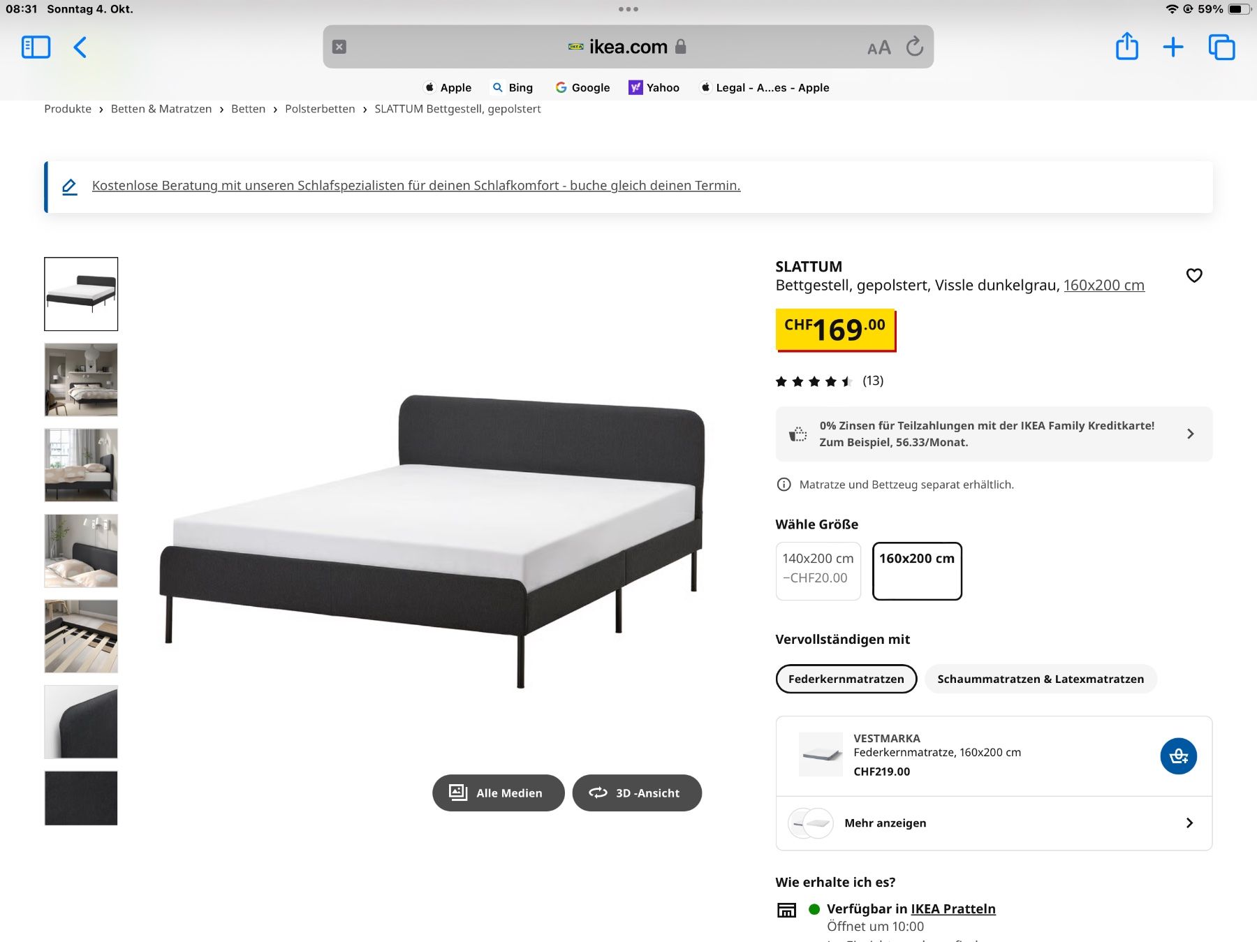 Ikea Betten: Neuwertiges Bett IKEA – Neu (gemäss Beschreibung) aus Erschwil von Freitag1