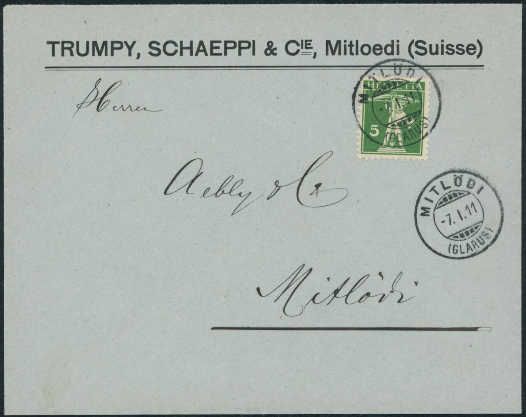 Tutti i francobolli: GL Mitlödi - Brief – Usato da Schindellegi venduto da leecollect