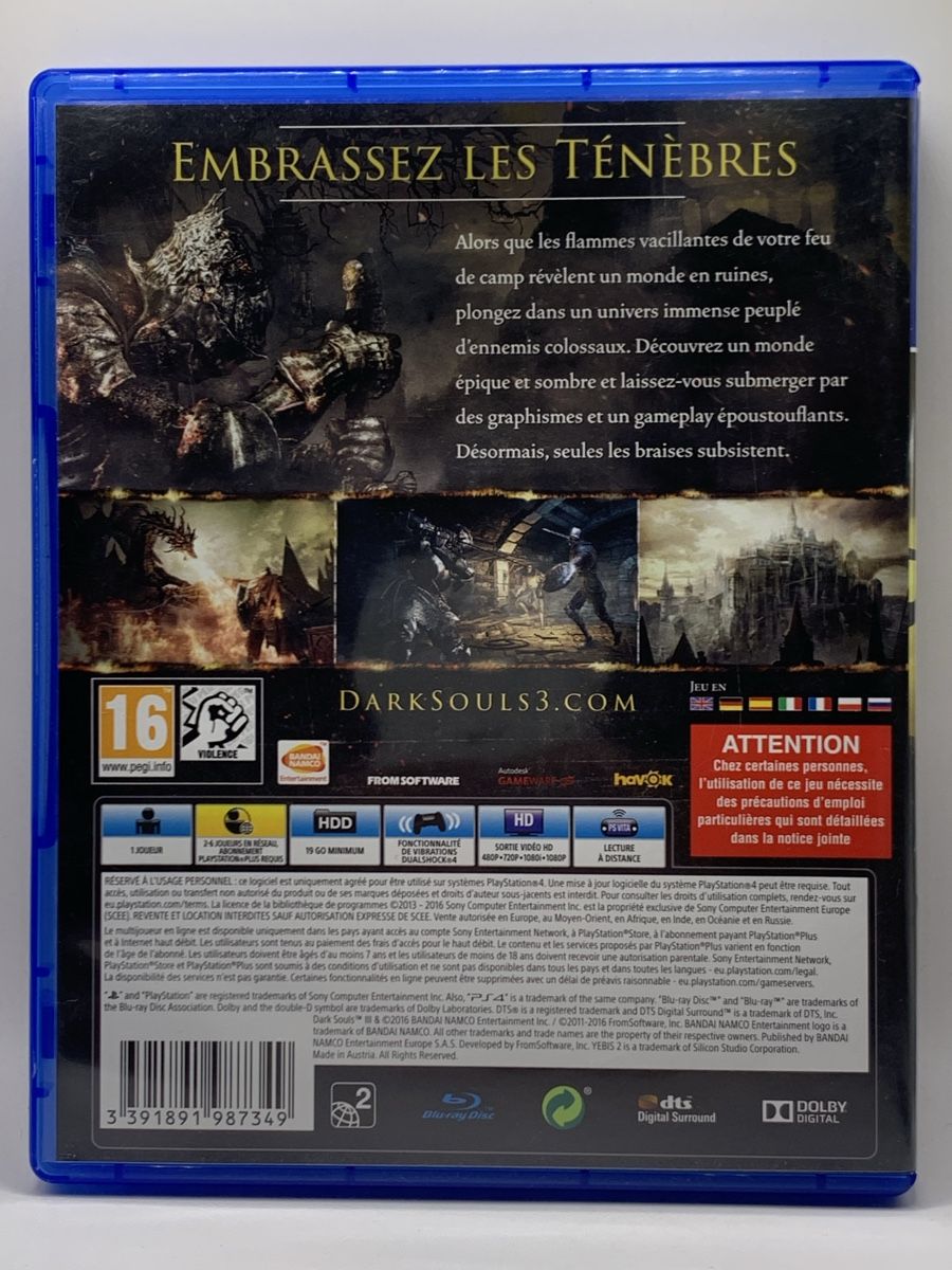 Sony Giochi: PS4 - Dark Souls III - FR – Usato da Ostermundigen venduto da RG-Collector 1