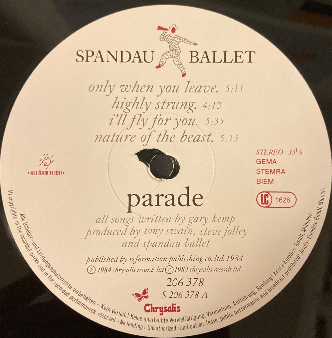 Dischi in vinile: Spandau Ballet - Parade LP °1984° – Usato da Wettingen venduto da 12.Zoll.Vinyl 6