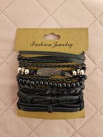 6 bracelets en cuir réglables, NEUFS
