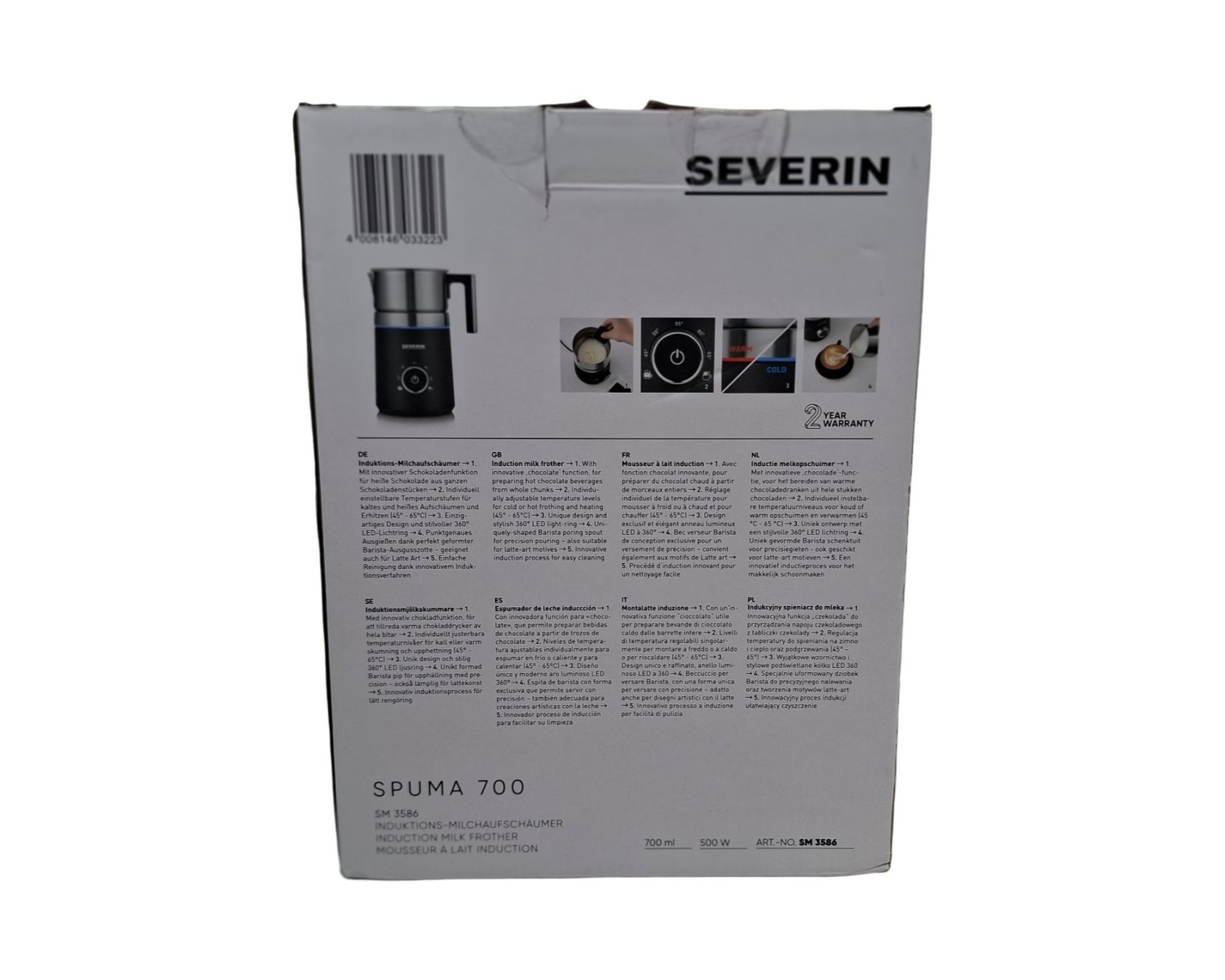 Appareils de cuisine: SEVERIN Induktions-Milchaufschäumer Spuma 700 – Neuf (Voir description) à Wil SG par Restwert_Wil 6