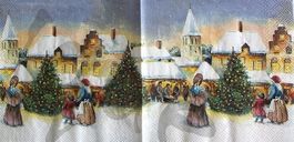 Serviette christmas market 25x25 (w441) 2Stk.