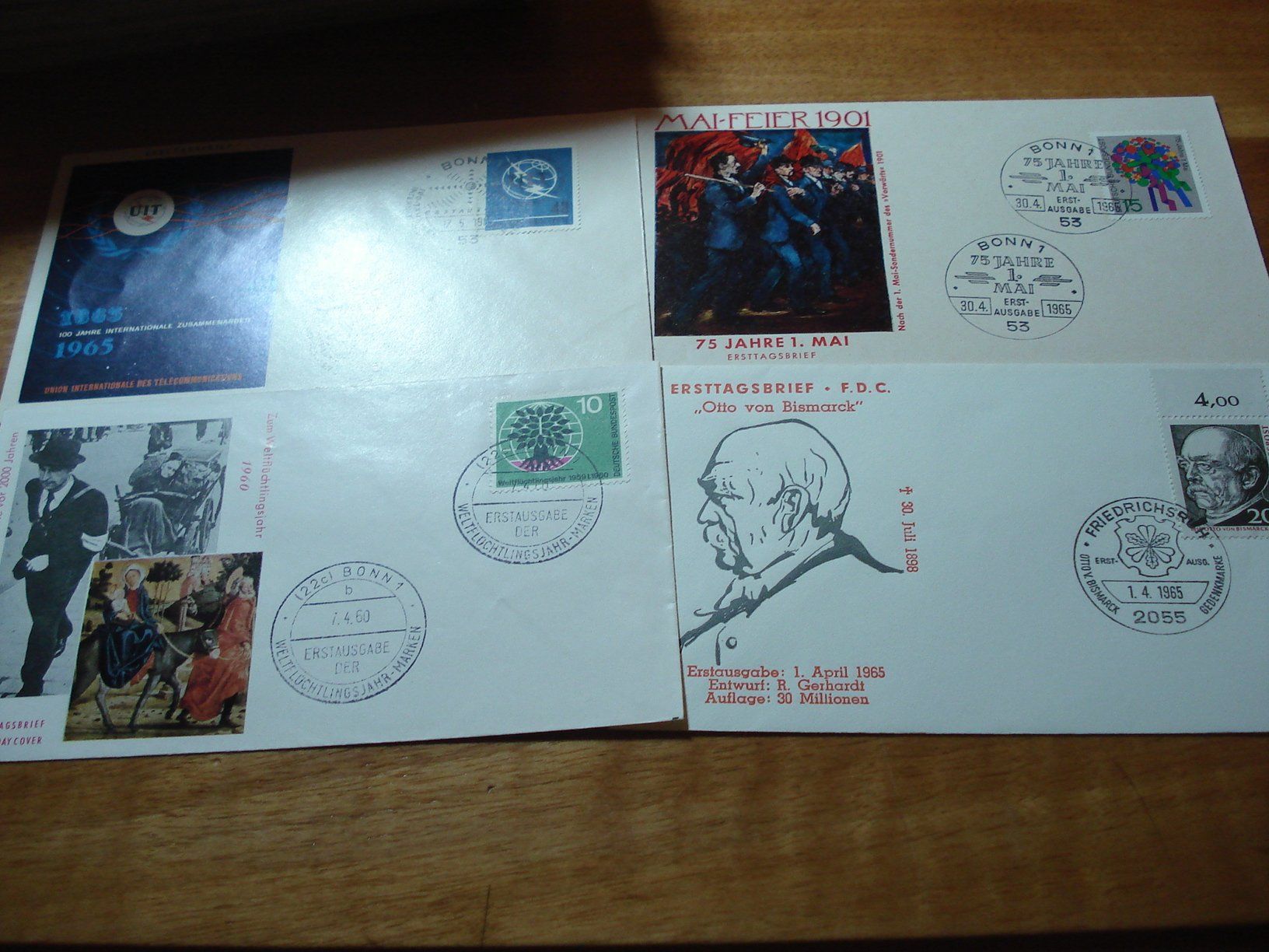 Tutti i francobolli: 4 alte FDC Deutsche Bundespost 1960/1965 – Usato da Niederwil AG venduto da morostahu 1