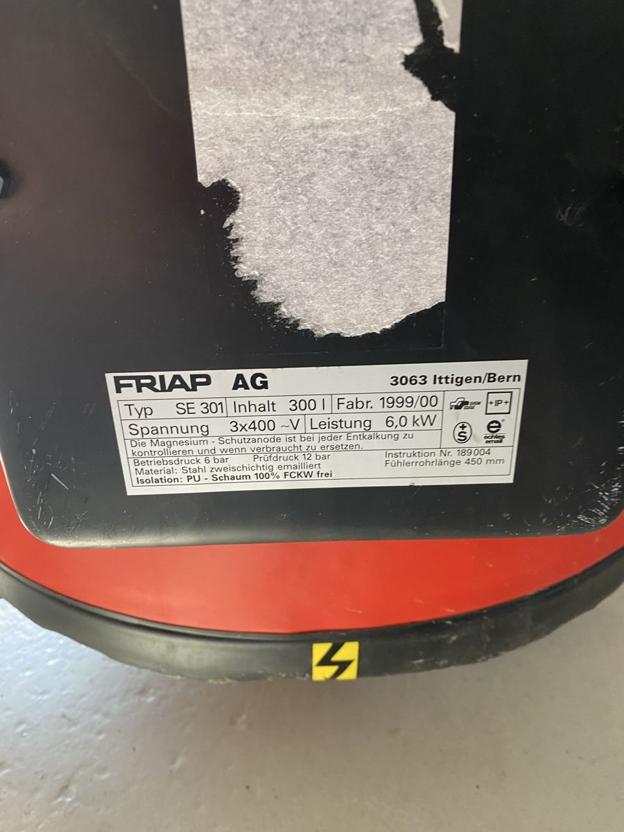 Sanitär: Boiler Friap 300 Liter – Gebraucht aus Rüti b. Riggisberg von Lino03 1