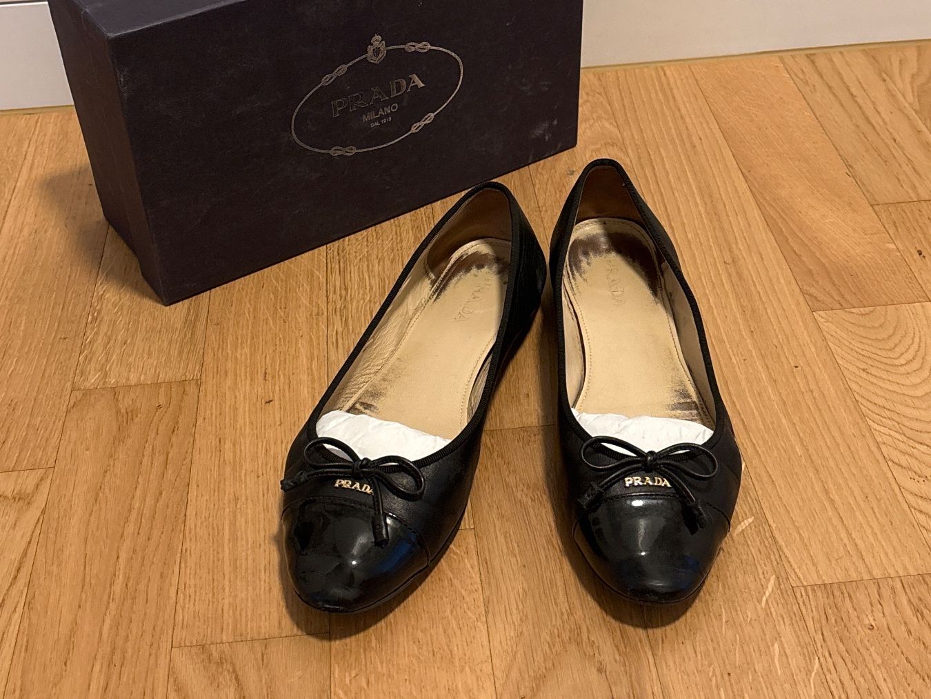 Prada Scarpe da donna: Prada Ballerinas, 41, Nappa Leder, Schwarz – Usato da Zürich venduto da stefwax12
