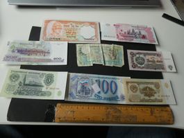 Weltbanknoten,  alte Geldscheine
