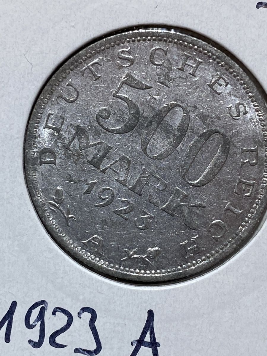 Tutti le monete: Deutsches Reich - 500 Mark - 1923 A – Usato da Payerne venduto da Mike1682