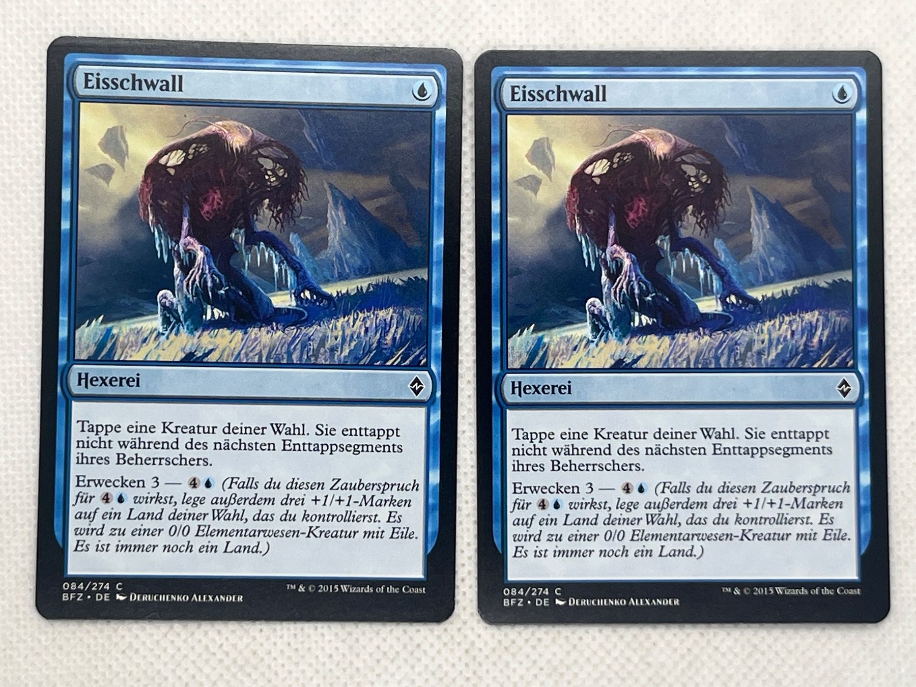 Magic The Gathering Sammelbilder & Trading cards: MTG Eisschwall BFZ 084 Deutsch Common 2x – Gebraucht aus Hinterkappelen von Kim1992