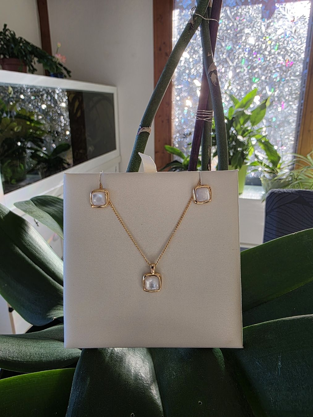 Altri gioielli: Retro Design Silber Perlmutt Kette+Ohrrstecker Schmuckset – Nuovo e nell'imballaggio originale da Romoos venduto da Jewelrylover 3