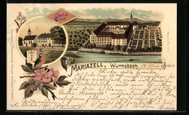 Litho Wurmsbach, Kloster Mariazell aus d