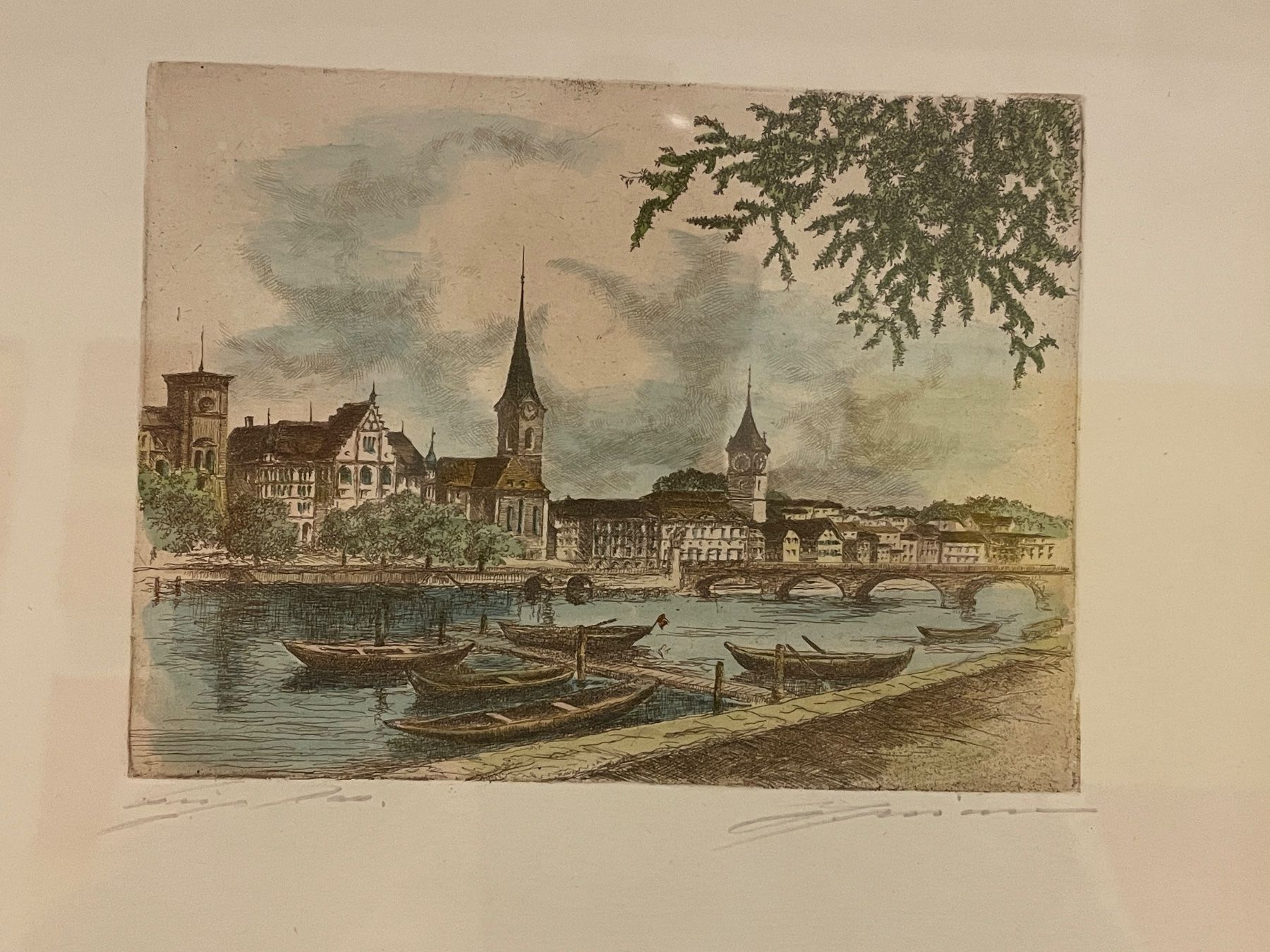 Foto & Immagini: Originale Radierung Zürich mit Rahmen – Usato da Volketswil venduto da rubin74 1