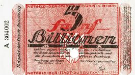Duisburg 5 Bil.Mark Reihe A 25.09.1923 VZ++-UNZ