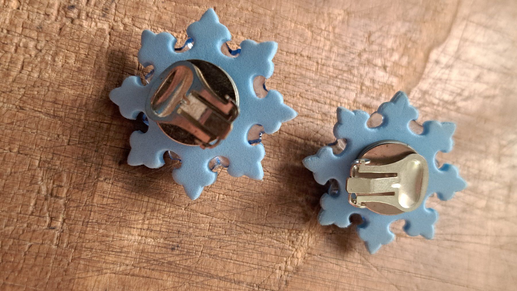 Orecchini pendenti & Orecchini a lobo: Ohrclips blau Blumen Kunststoff Moosgummi – Nuovo (secondo la descrizione) da Ettingen venduto da Maranathatalitha 4