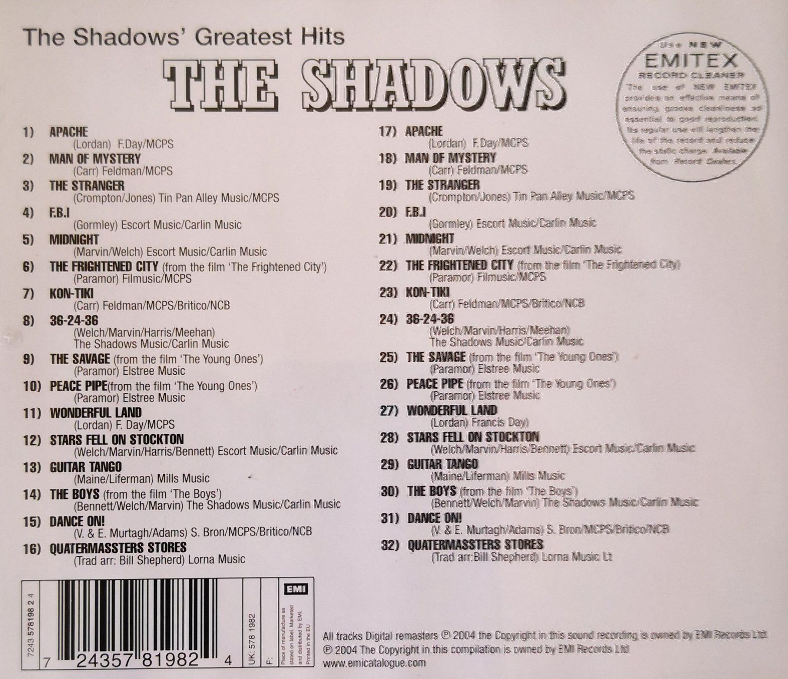 CD & DVD vergini: THE SHADOWNS - GREATEST HITS - CD – Usato da Greifensee venduto da scharmant 1